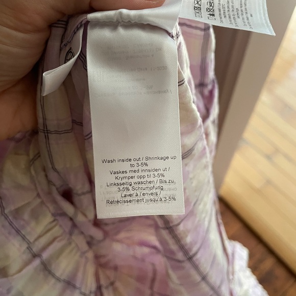 GANNI Seersucker Smocked Check Dress - Picture 9 of 10